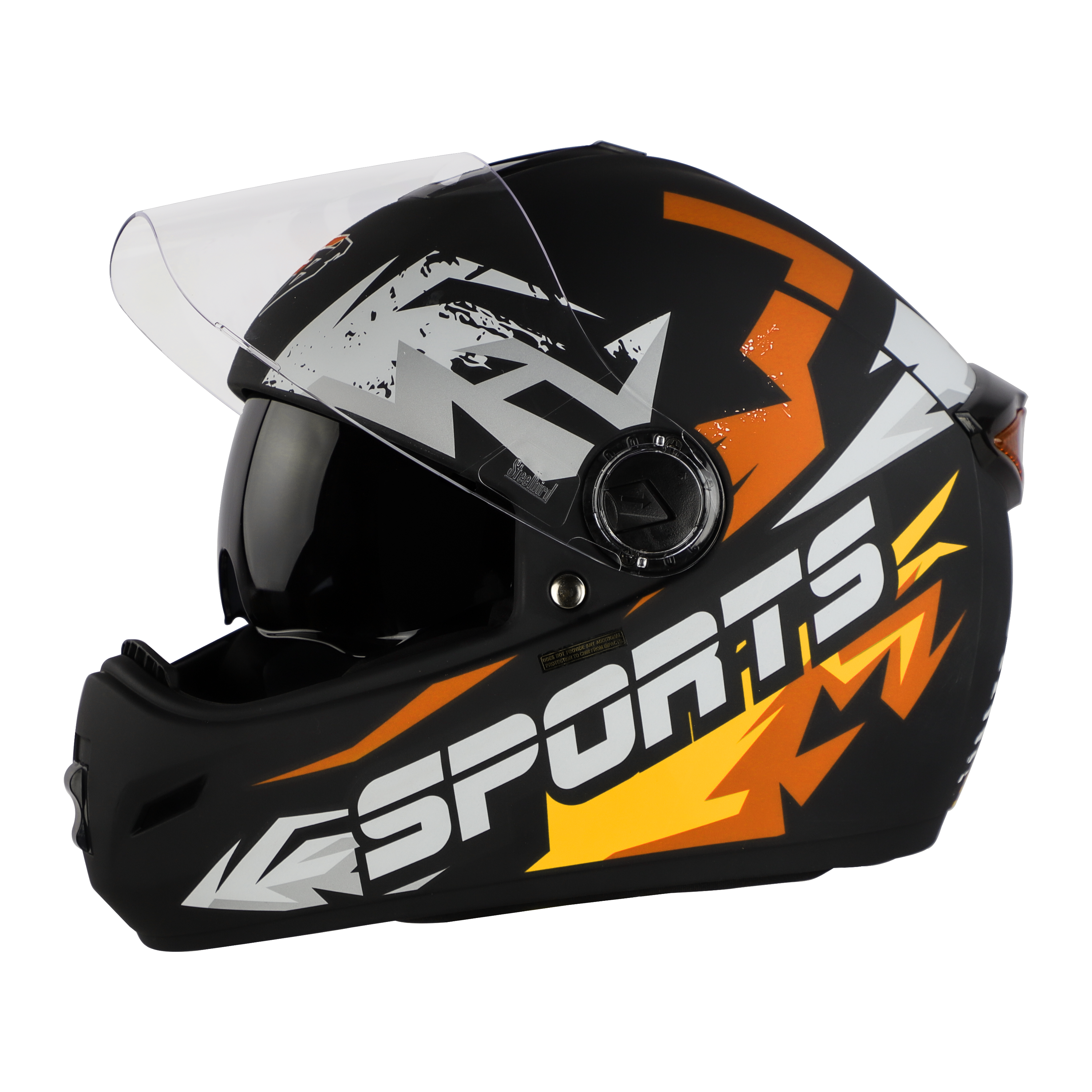 SBH-34 Sports Reflective Glossy Black With Orange 